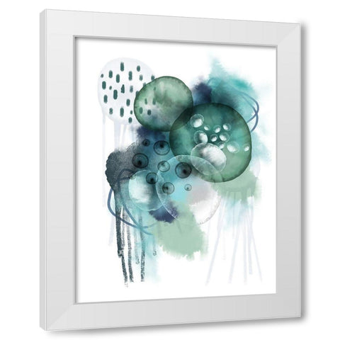 Aqua Harmony 2 White Modern Wood Framed Art Print by Urban Epiphany