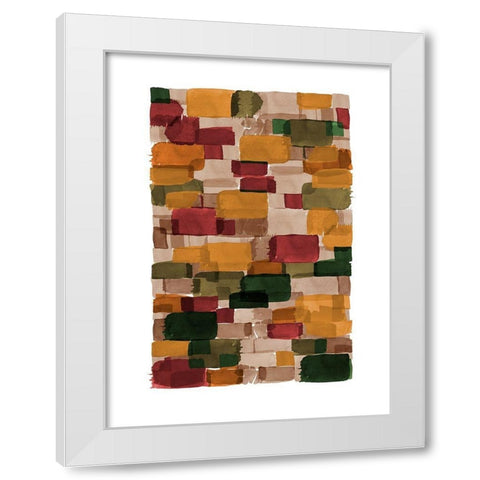 Earthy Watercolor Block White Modern Wood Framed Art Print by Urban Epiphany