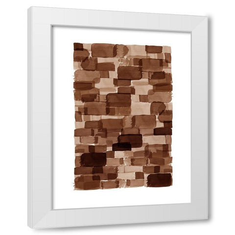 Brick Watercolor Block White Modern Wood Framed Art Print by Urban Epiphany