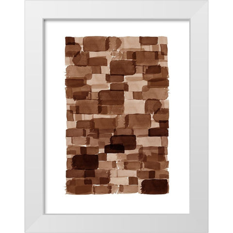 Brick Watercolor Block White Modern Wood Framed Art Print by Urban Epiphany
