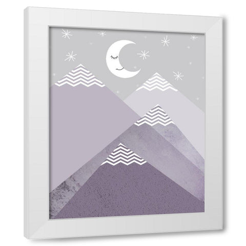 Purple Mountains 2 White Modern Wood Framed Art Print by Urban Epiphany