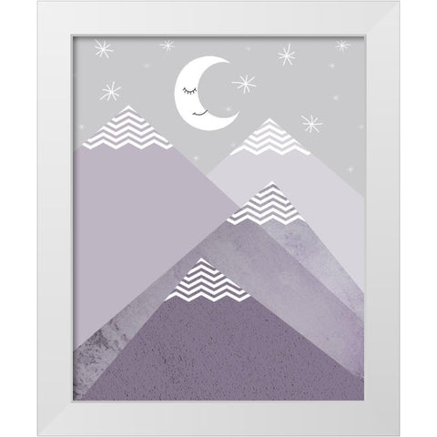Purple Mountains 2 White Modern Wood Framed Art Print by Urban Epiphany