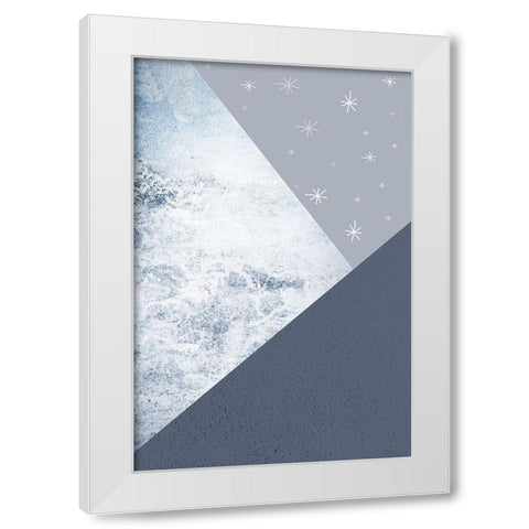 Navy Mountains 1 White Modern Wood Framed Art Print by Urban Epiphany