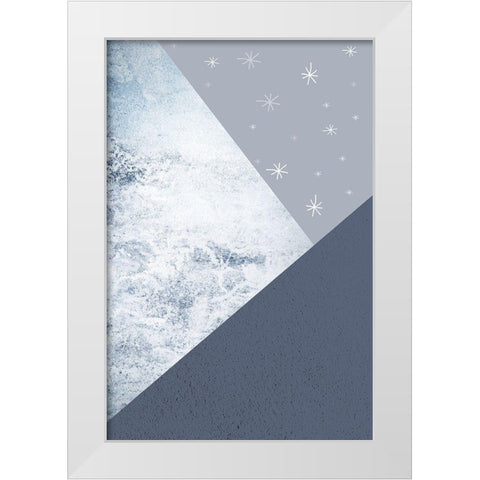 Navy Mountains 1 White Modern Wood Framed Art Print by Urban Epiphany