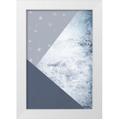 Navy Mountains 3 White Modern Wood Framed Art Print by Urban Epiphany