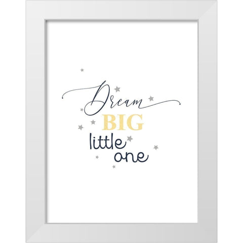 Navy Yellow Grey Mountains 4 White Modern Wood Framed Art Print by Urban Epiphany