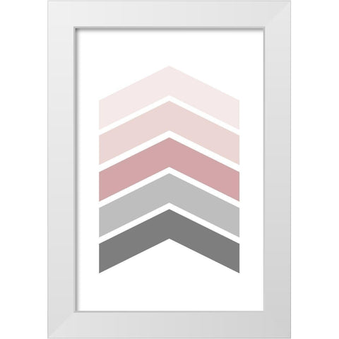 Pink Grey 1 White Modern Wood Framed Art Print by Urban Epiphany
