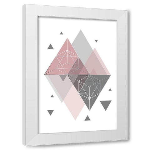 Pink Grey 2 White Modern Wood Framed Art Print by Urban Epiphany