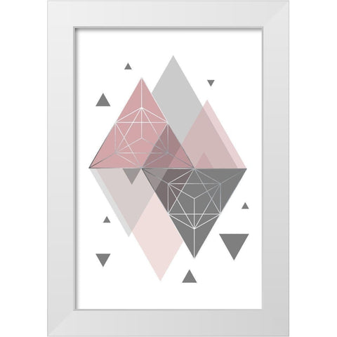 Pink Grey 2 White Modern Wood Framed Art Print by Urban Epiphany