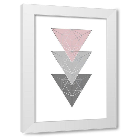 Pink Grey 3 White Modern Wood Framed Art Print by Urban Epiphany