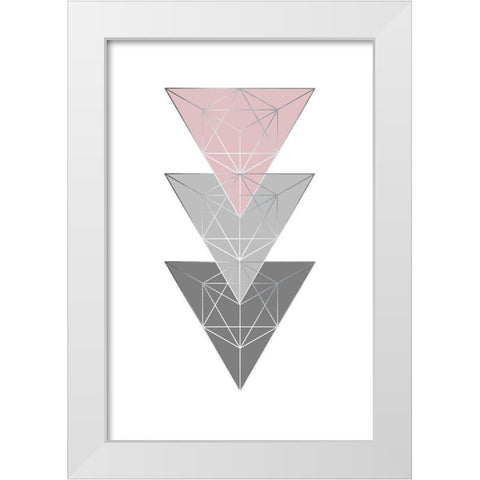 Pink Grey 3 White Modern Wood Framed Art Print by Urban Epiphany