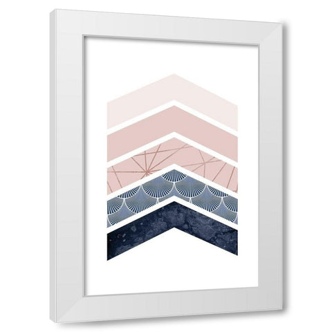 Pink Navy 1 White Modern Wood Framed Art Print by Urban Epiphany