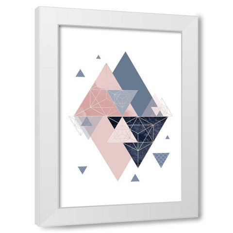 Pink Navy 2 White Modern Wood Framed Art Print by Urban Epiphany