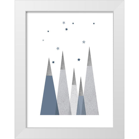 Grey Mountains 1 White Modern Wood Framed Art Print by Urban Epiphany