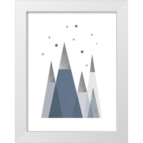 Grey Mountains 3 White Modern Wood Framed Art Print by Urban Epiphany