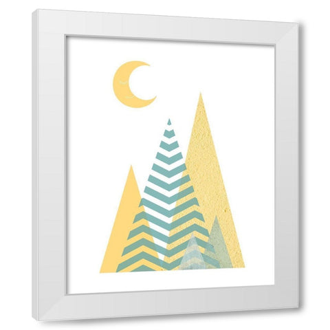 Sweet Dreams Mountains White Modern Wood Framed Art Print by Urban Epiphany