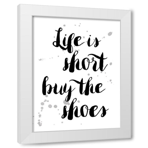 Shoes White Modern Wood Framed Art Print by Urban Epiphany