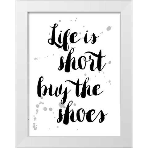 Shoes White Modern Wood Framed Art Print by Urban Epiphany