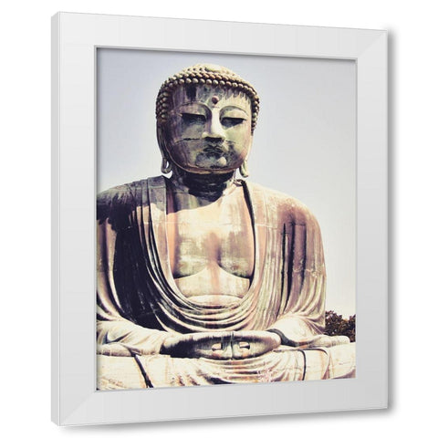 Buddha Good Morning White Modern Wood Framed Art Print by Urban Epiphany