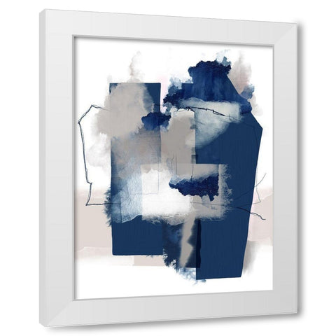 Juxtaposed Blue White Modern Wood Framed Art Print by Urban Epiphany