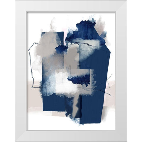 Juxtaposed Blue White Modern Wood Framed Art Print by Urban Epiphany
