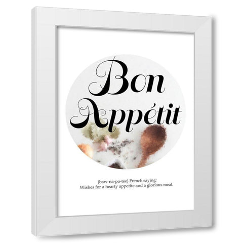 Bon Appetit White Modern Wood Framed Art Print by Urban Epiphany