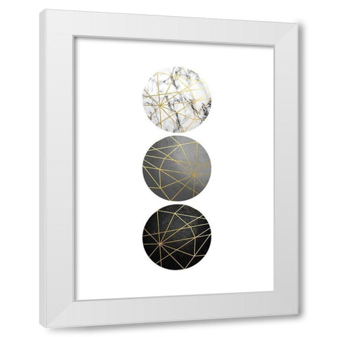 3 Circles White Modern Wood Framed Art Print by Urban Epiphany