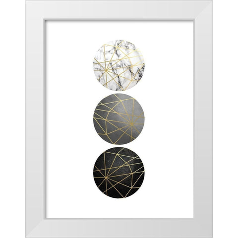 3 Circles White Modern Wood Framed Art Print by Urban Epiphany