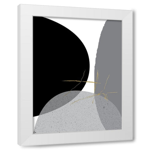 Black Gold Minimalist 1 White Modern Wood Framed Art Print by Urban Epiphany