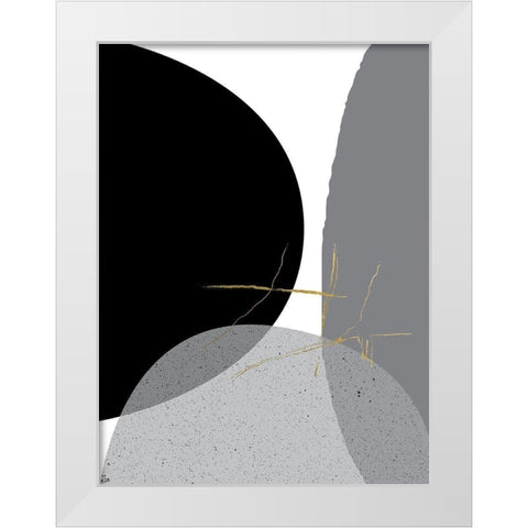 Black Gold Minimalist 1 White Modern Wood Framed Art Print by Urban Epiphany