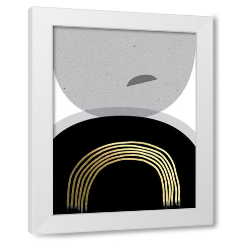 Black Gold Minimalist 2 White Modern Wood Framed Art Print by Urban Epiphany