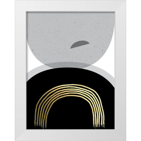 Black Gold Minimalist 2 White Modern Wood Framed Art Print by Urban Epiphany