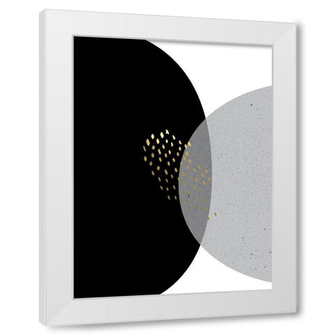 Black Gold Minimalist 3 White Modern Wood Framed Art Print by Urban Epiphany