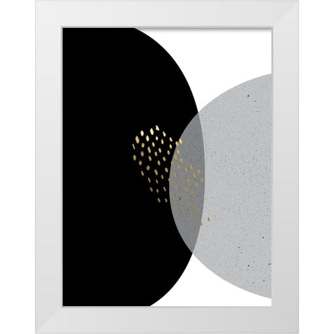 Black Gold Minimalist 3 White Modern Wood Framed Art Print by Urban Epiphany