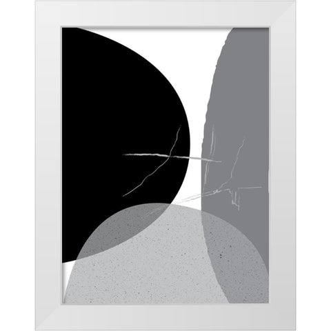 Black Grey Minimalist 1 White Modern Wood Framed Art Print by Urban Epiphany