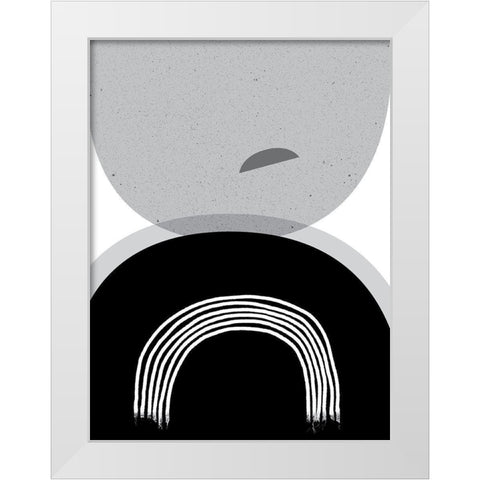 Black Grey Minimalist 2 White Modern Wood Framed Art Print by Urban Epiphany