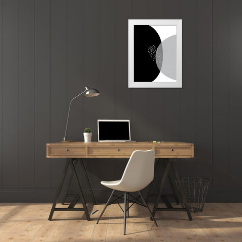 Black Grey Minimalist 3 White Modern Wood Framed Art Print by Urban Epiphany