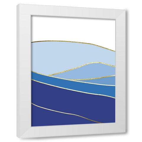 Blue Landscape 1 White Modern Wood Framed Art Print by Lula Bijoux and Company