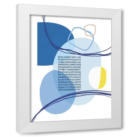 Abstract Greek Odyssey 1 White Modern Wood Framed Art Print by Lula Bijoux and Company