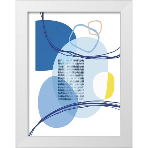 Abstract Greek Odyssey 1 White Modern Wood Framed Art Print by Lula Bijoux and Company