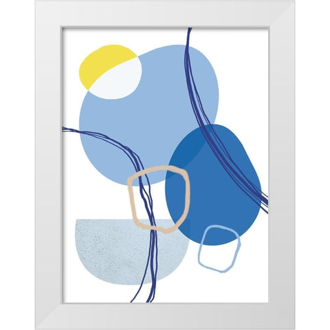 Abstract Greek Odyssey 3 White Modern Wood Framed Art Print by Lula Bijoux and Company