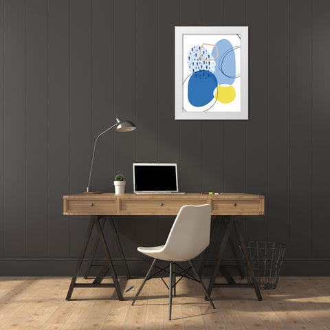 Abstract Greek Odyssey 5 White Modern Wood Framed Art Print by Lula Bijoux and Company