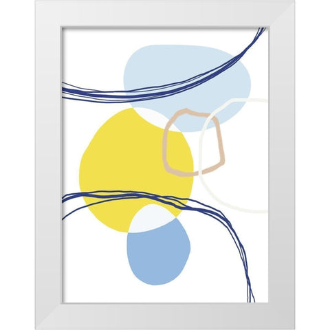 Abstract Greek Odyssey 7 White Modern Wood Framed Art Print by Lula Bijoux and Company
