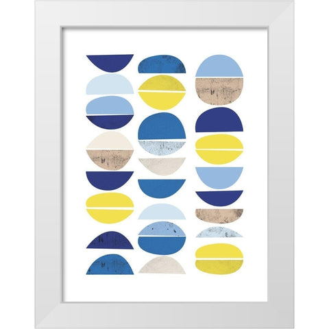 Modern Plates 4 White Modern Wood Framed Art Print by Lula Bijoux and Company