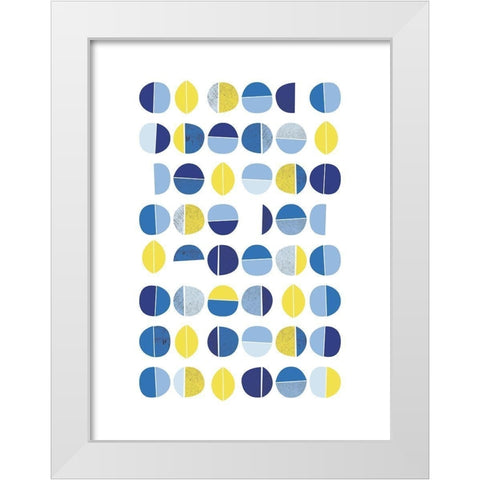 Natural Multi Dots 1 White Modern Wood Framed Art Print by Lula Bijoux and Company