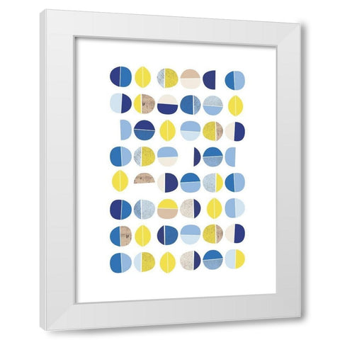 Natural Multi Dots 2 White Modern Wood Framed Art Print by Lula Bijoux and Company