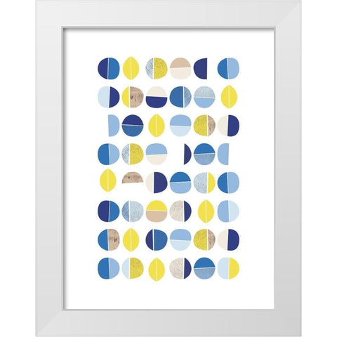 Natural Multi Dots 2 White Modern Wood Framed Art Print by Lula Bijoux and Company