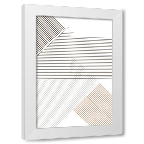 Modern Lines 6 White Modern Wood Framed Art Print by Urban Epiphany