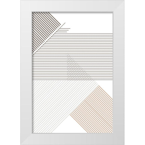Modern Lines 6 White Modern Wood Framed Art Print by Urban Epiphany