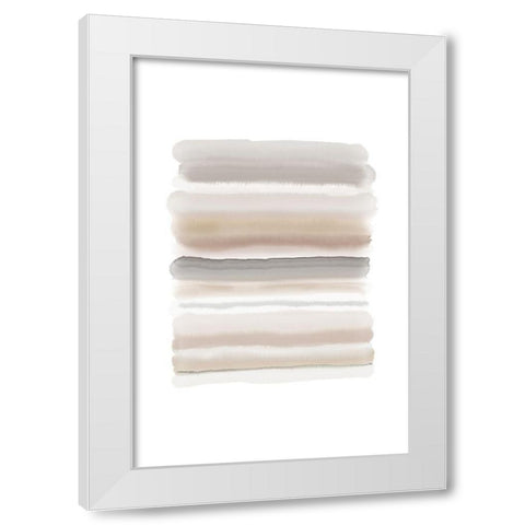 Watercolor Stripes White Modern Wood Framed Art Print by Urban Epiphany